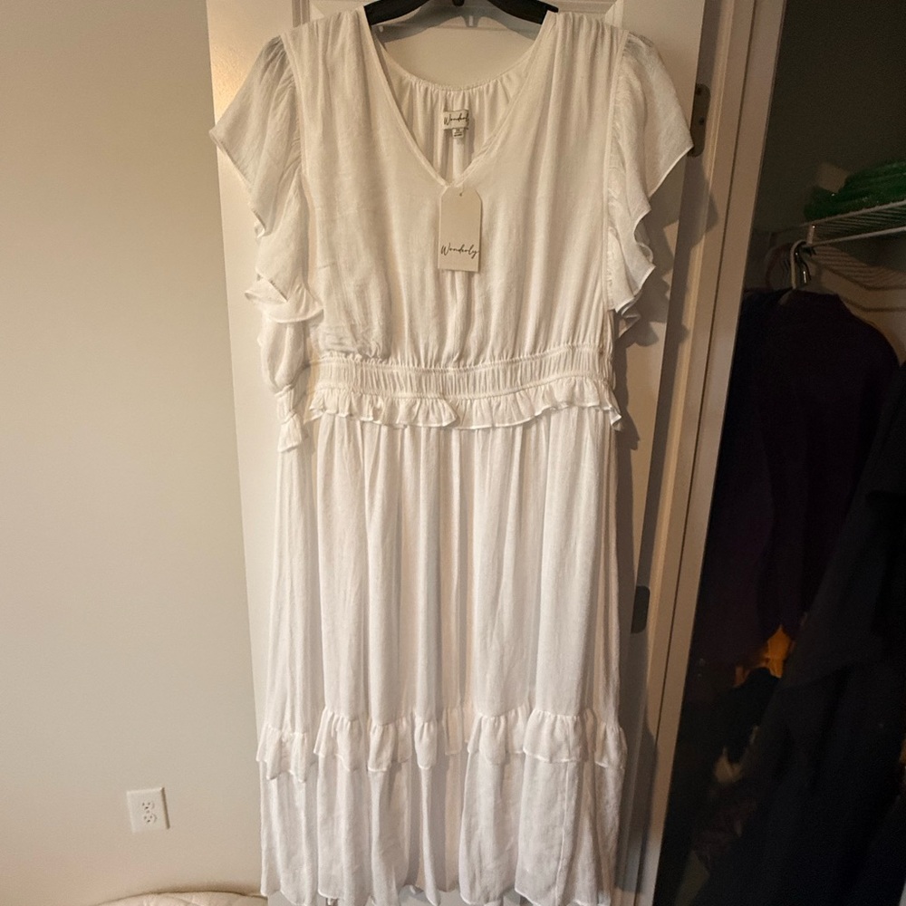 White Ruffled Dress by Universal Thread